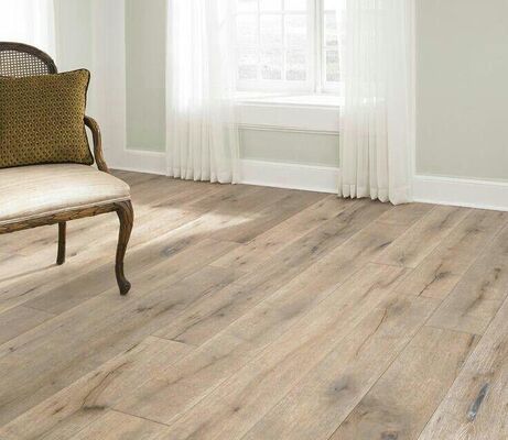Handscraped PVC Waterproof Vinyl Flooring , UV Coating PVC Wood Flooring