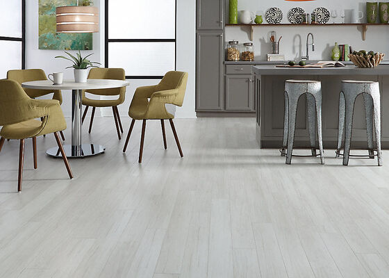 Embossed PVC Patterned Vinyl Flooring , UV Coating Wood Look Tile Flooring