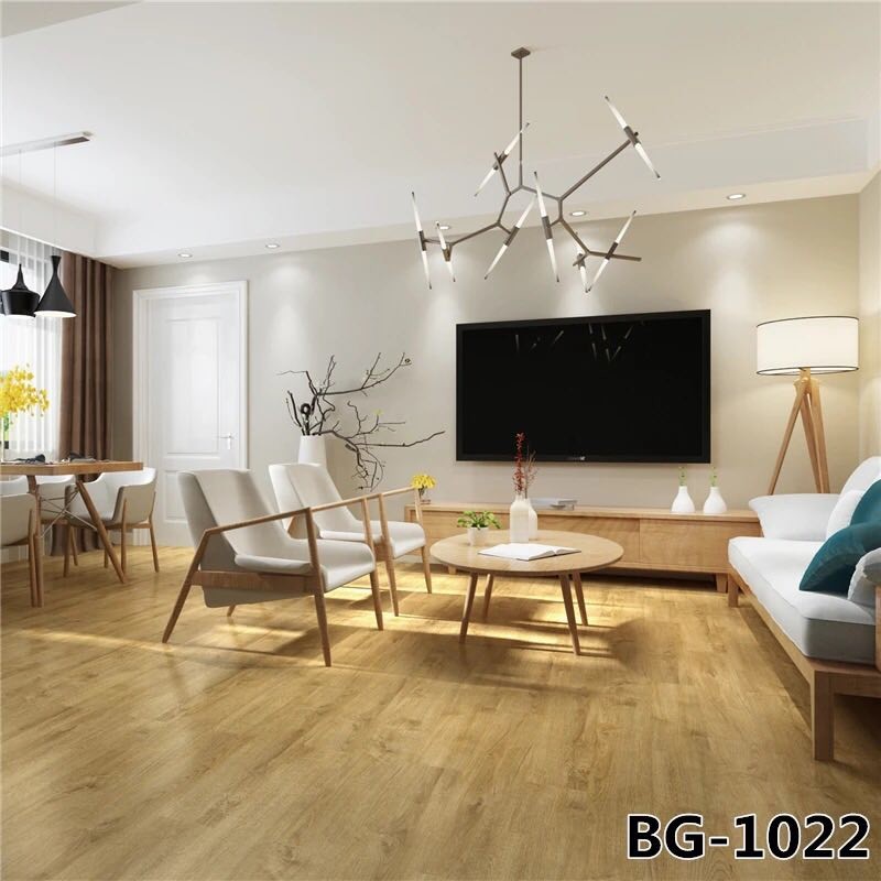 Wood Grain Self Stick Vinyl Flooring For Office Buildings , Pvc Vinyl Flooring